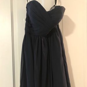 Navy blue strapless dress